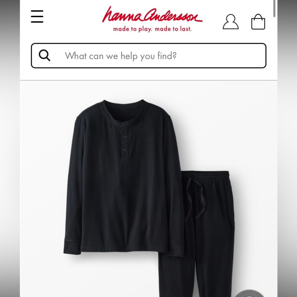 Hanna Andersson • Hannasoft adult Henley pajama TOP